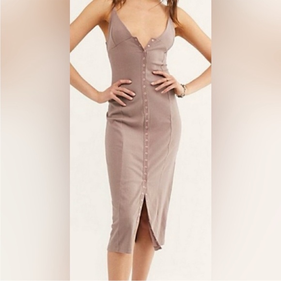 Free People Dresses & Skirts - Mauve Make It Snappy Midi Slip Dress by Intimately Free People
